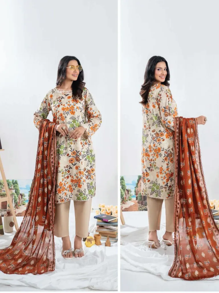 3pcs Printed lawn (VA#0053)