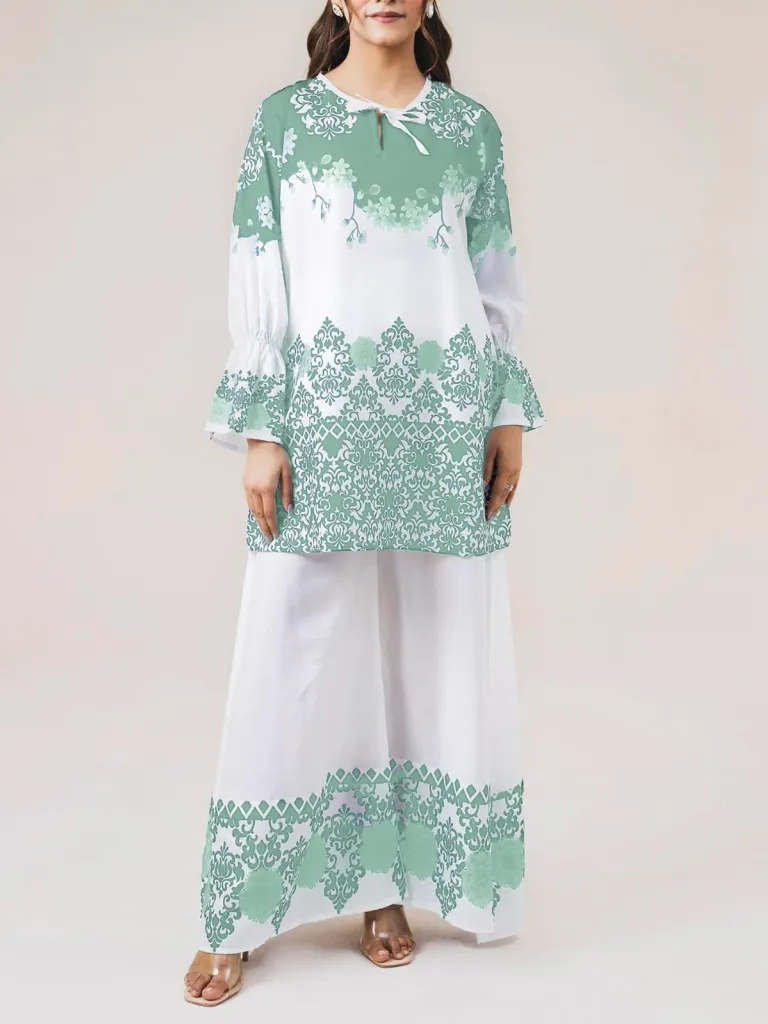 Printed shirt and trouser colored