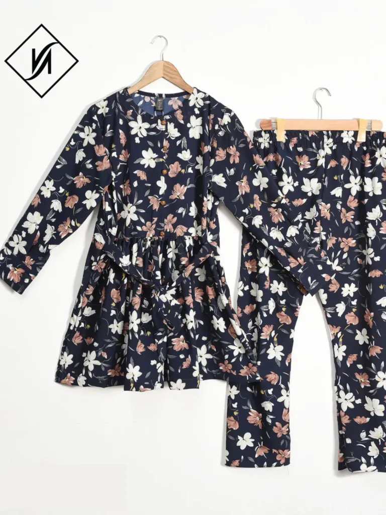 2pcs shirt & trouser navy blue