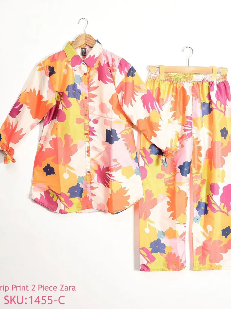 2pcs Co Ord Set Printed